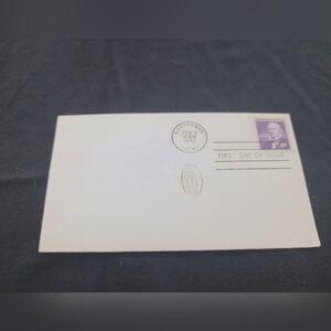 1961  Horace Greeley 4c First Day of Issue Envelope with Purple Stamp